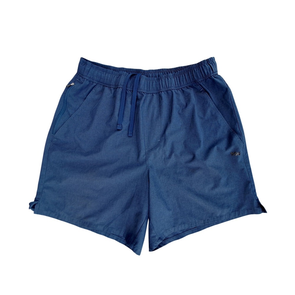 DSG Mens Navy Blue Heather Athletic Shorts S DAM14110H Performance Gym Running